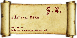 Zárug Mike névjegykártya